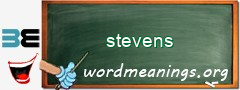 WordMeaning blackboard for stevens